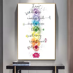 Seven Chakras Corresponding Healing Crystals Guide Canvas Paintings Posters Prints Wall Art Pictures for Yoga Room Decor Cuadros