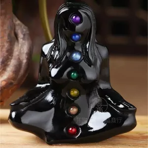 Natural obsidian 7 Chakra Yoga Women for Healing Reiki Fengshui Crystal Protect Reiki Arts and Crafts Gifts Magic Amulet Gift
