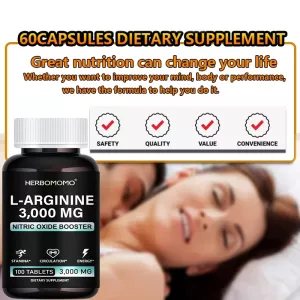 Nitric Oxide Booster | L-Arginine Supplement for Men, Non-GMo Supports Reproductive Health Natural Energizer