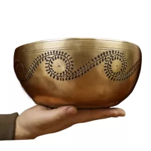 Copper Tibetan Bowl Handmade Carved Nepal Singing Bowls Spiritual Sound Healing Meditation Large Chakra Buddhist Instrument Gift