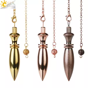CSJA Brass Metal Pendulum for Divination Fortune Telling Dowsing Pendulum Pendant Pendulos Pendule Radiesthésie Divinatory G869