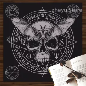 Bat Skull Decorative Tablecloth Divination Home Decor Tapestry Tarot Game Mat Ornament Waterproof