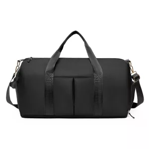 Men Black Travel Bag 2024 Multifunctional Short Distance Weekend Luggage Bag Soft Light Dry Wet Separation Yoga Gym Bag Training