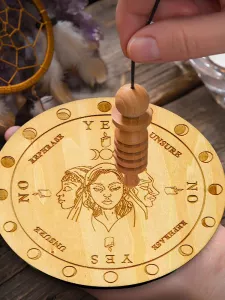 Wooden Witch Pendulum Board Kit Dowsing Pendulum Witchcraft Divination Tools For Spirit Altar Decoration Beginner Witchcraft