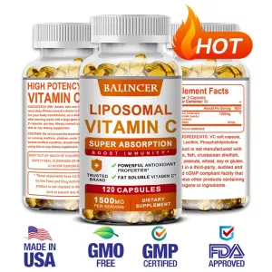 Liposomal Vitamin C 1500mg High Absorption Vitamin C, Immune System & Collagen High Potency Fat Soluble Ascorbic Acid Supplement