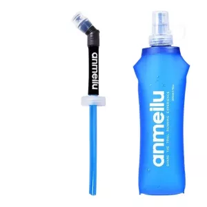 Folding Soft Flask, BPA Free Straw, Collapsible Water Bottle, Running, Jogging Hydration Bladder Pack Vest, 250ml, 500ml