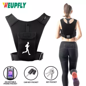Running Vest Phone Holder for Men Women, Cell Phone & Key Pouch, Hydration Vest Train Free Workout Gear - Adjustable Waistband