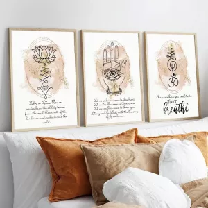 Yoga Lotus Flower Buddha Quotes Canvas Painting Spiritual Gift Wall Art Poster Prints for Meditation Room Yoga Studio Decor