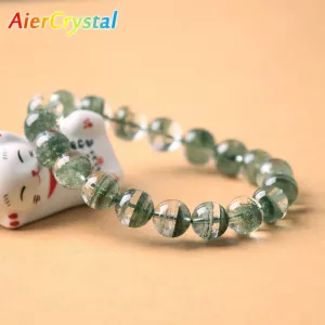 Green Ghost Bead Bracelet Natural Crystal Stone Chakra Healing Couples Men Women Elastic Rope Bracelets Fashion Jewelry Gifts