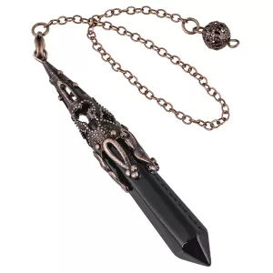 Reiki Natural Stone Crystals Pendulum for Divination Amethysts Black Obsidian Pendant Healing Point Quartz Spiritual Pendulos
