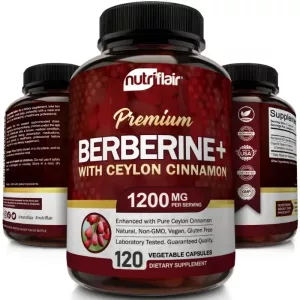 Premium Berberine HCl 1200mg- Ceylon Cinnamon Supplement - Supports Glucose Metabolism, Immune System, Healthy Weight Management