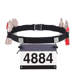 Marathon Race Number Belt Elastic Race Belt Running Hydration Belt With Gel Holder Lightweight Breathable Triathlon Waist Belts