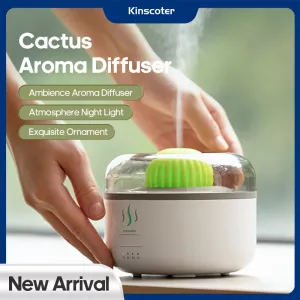 Cactus Aroma Diffuser USB 160ml Desktop Essential Oil Sprayer Air Humidifier with Timer LED Colorful Night Lamp Creative Gift
