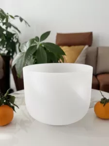 432hz/440hz 8" tuned CDEFGAB note white crystal singing bowl for healing Chakras