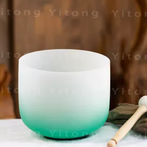 8 Inch Half Color Crystal Singing Bowl Quartz Chakra For Sound Healing Instruments Music Meditation