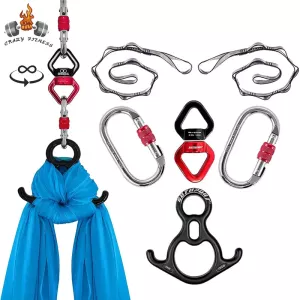 Hardware for Aerial Dance Set Aerial Silk Swivel Climbing Yoga Accessories Fly Aerial Silks and Hammock Swing Accessories Set